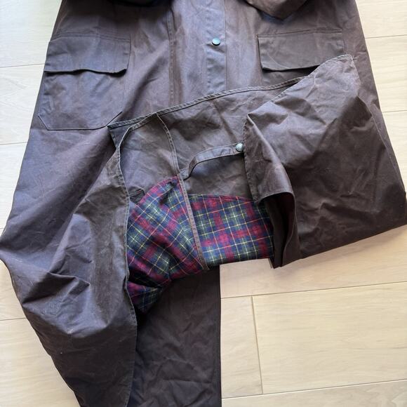 Barbour Backhouse Waxed Coat 2XL Brown Long Trench Riding Wax Heavy Outerwear - Picture 6 of 11
